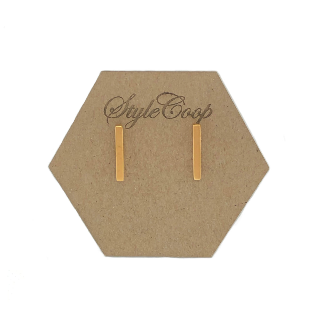 Silver Vermeil Bar Earrings
