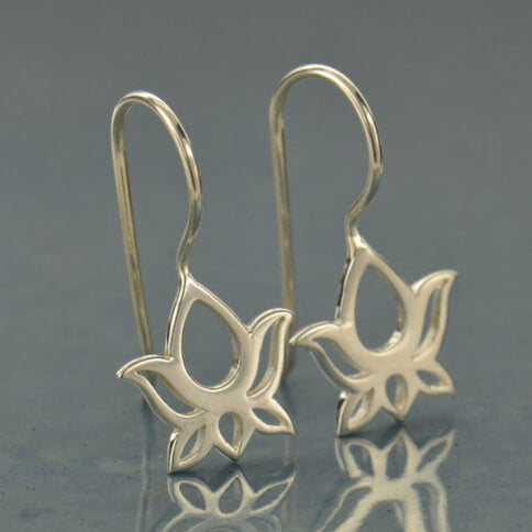 Silver Lotus Earrings