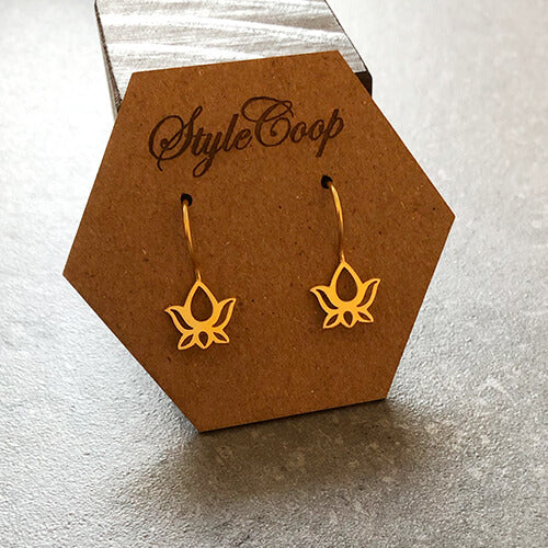 Style Coop Gold Lotus Drop Earrings