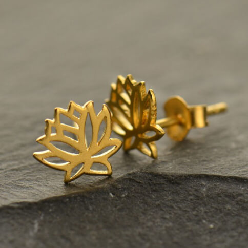 Gold Plated Lotus Earrings